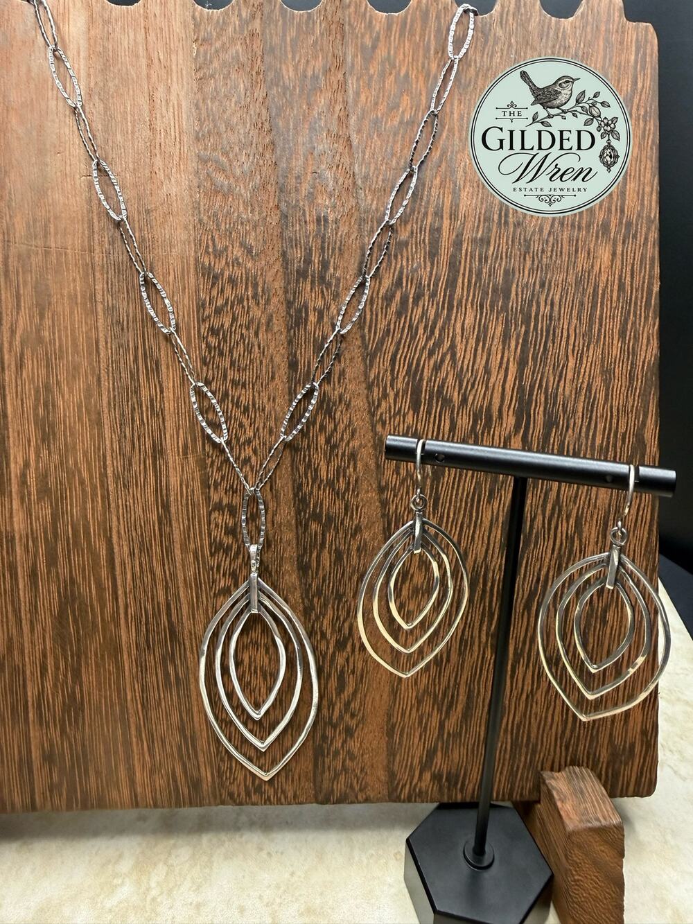 Silpada Sterling Silver Triple Marquise Necklace & Earrings Set N2111 W2140
